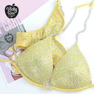 Yellow Citrine Scatter Handmade Competition Bikini